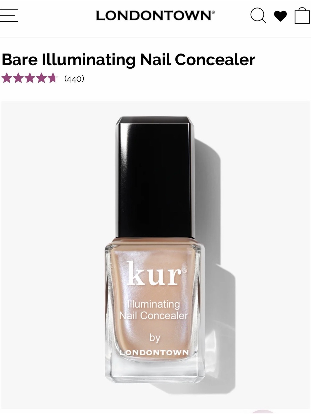 **EUC** Londontown Kur Illuminating Nail Concealer - Color: Bare